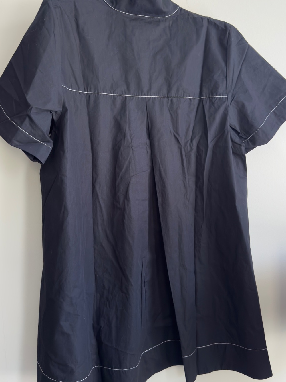 Anthropologie Boxy Black Mini Dress with Contrast Stitching - Picture 8 of 10